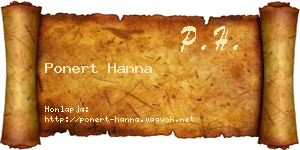 Ponert Hanna névjegykártya